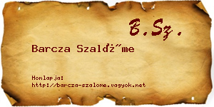 Barcza Szalóme névjegykártya
